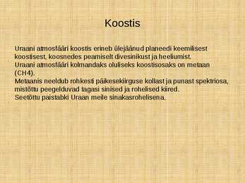 Uraan-kliima ja koostis #5