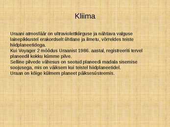 Uraan-kliima ja koostis #6