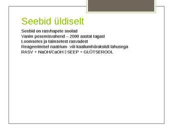 Keemia - seebid #2