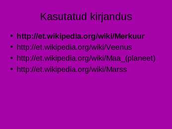 Maa tüüpi planeedid #6