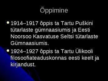 Betti Alveri eluloo kokkuvõte #3