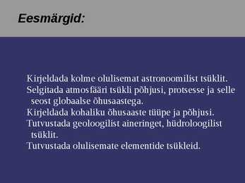 TSÜKLID loeng #2