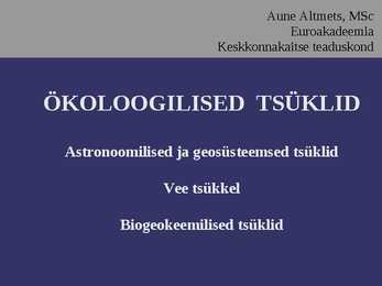 TSÜKLID loeng
