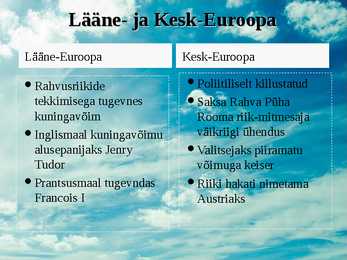 Euroopa varauusaja algul #2