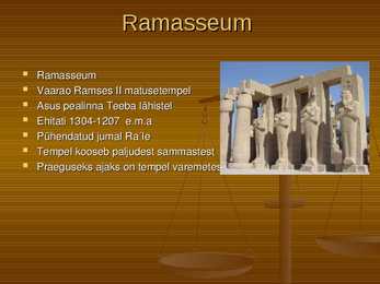 Vaarao Ramses II ja esimene  naisvaarao Hašepsut ning nende matusetemplid #7
