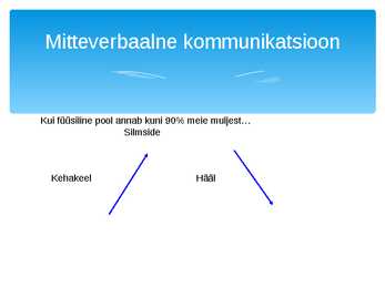 Verbaalne ja mitteverbaalne suhtlemine #4