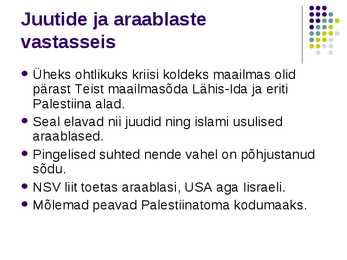 Lähis-Ida juutide ja araablaste vastasseis powerpoint #6
