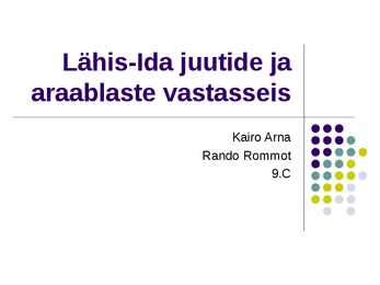 Lähis-Ida juutide ja araablaste vastasseis powerpoint