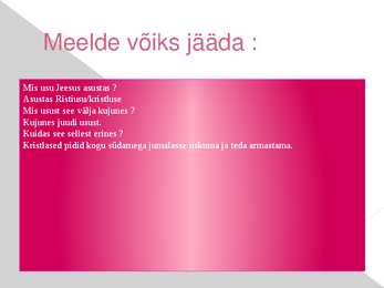 Jeesus ja ristiusk #12