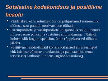 Individuaalne ja kollektiivne heaolu #13