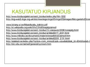 Teema 22 kaitsealused taimed I kategooria #39
