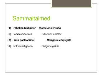 Teema 22 kaitsealused taimed I kategooria #7