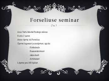 Bengt Gottfried Forselius ja õpetajate seminar #5