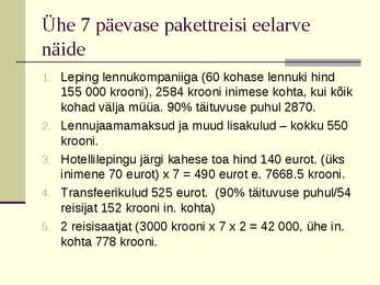 Reisikalkulatsioon #2