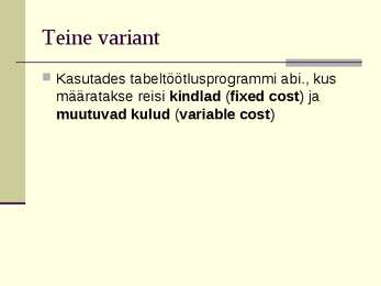 Reisikalkulatsioon #6