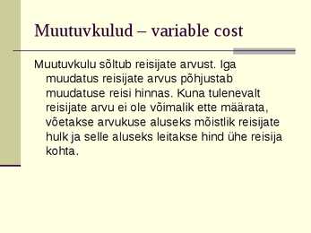 Reisikalkulatsioon #8