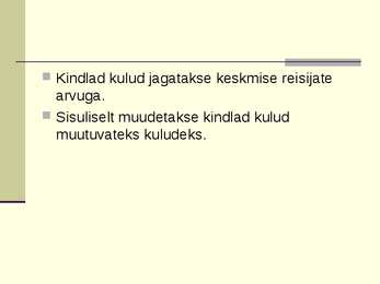 Reisikalkulatsioon #9