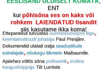 Komad lihtlauses #11