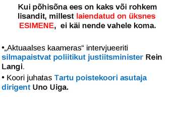 Komad lihtlauses #13