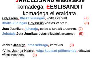 Komad lihtlauses #7