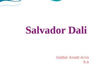 Salvador Dali elulugu