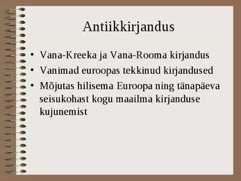 Antiikkirjandus - Eeposed #2