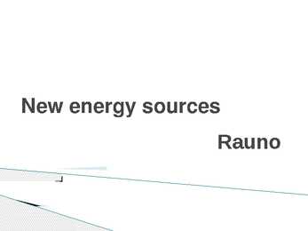 New energy sources