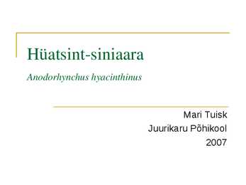 Hüatsint-siniaara ja Kummi-viigipuu referaat