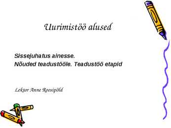 Uurimustöö kirjutamine