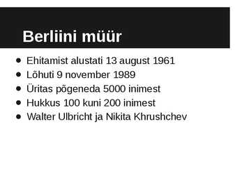 Berliini blokaad ja Berliini müür #3