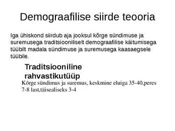 Maailma rahvastik ja rahvastikuprotsessid #7