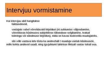 Intervjuu vormistamine #4