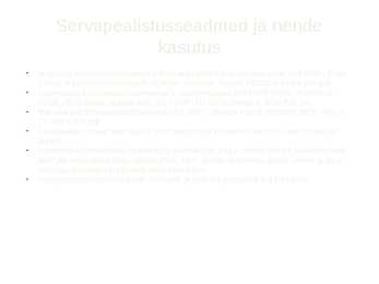 Servapealistusseadmed #2