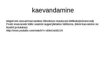 Maavarad-nende teke ja kasutamine #6