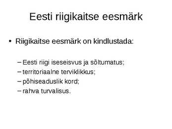 Eesti riigikaitse korraldus #10
