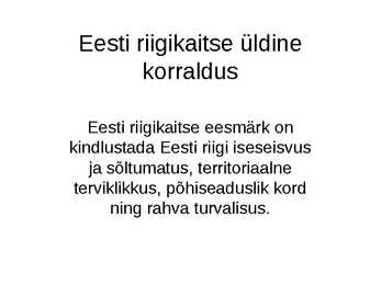 Eesti riigikaitse korraldus