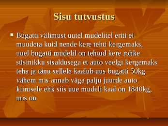 Bugatty veyroni esitlus #2