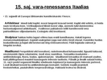 Renessanssi maalikunst ja vara-renessanss Itaalias #12
