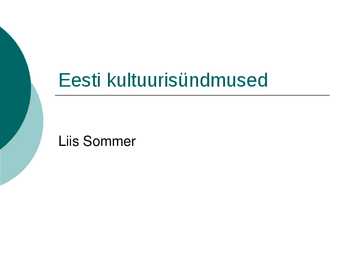 Eesti kultuurisündmused