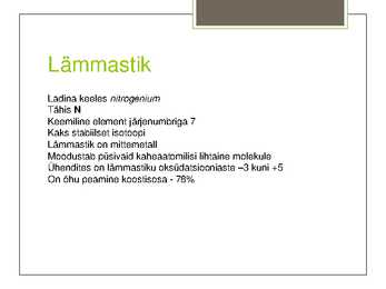 Lämmastik ja tema ühendid #2