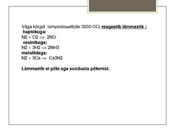 Lämmastik ja tema ühendid #4