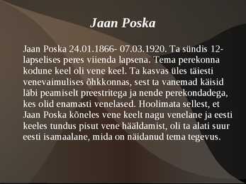 Jaan Poska elulugu #2