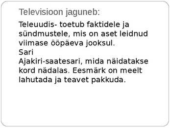 Televisiooni ajalugu #10