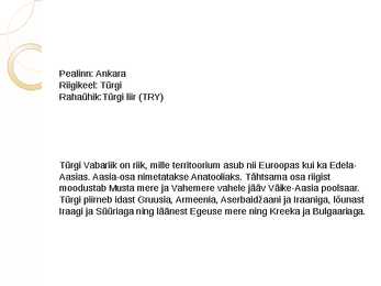 Türgi ülevaade #2