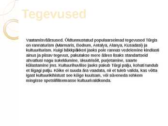 Türgi ülevaade #3