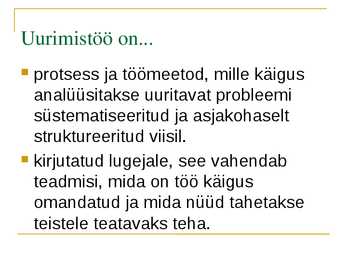Uurimistöö koostamine #4