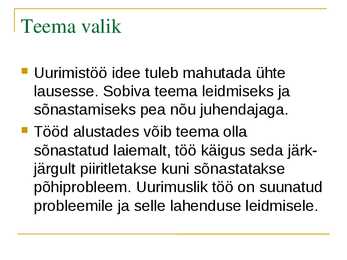 Uurimistöö koostamine #5
