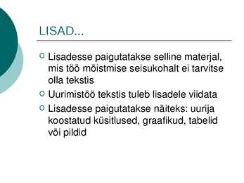 UURIMISTÖÖ ALUSED #16