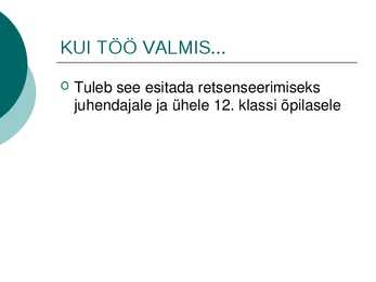 UURIMISTÖÖ ALUSED #19