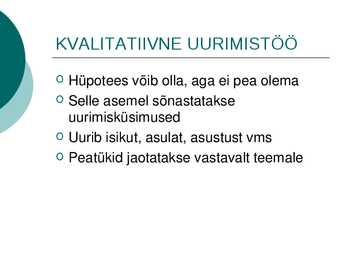 UURIMISTÖÖ ALUSED #5